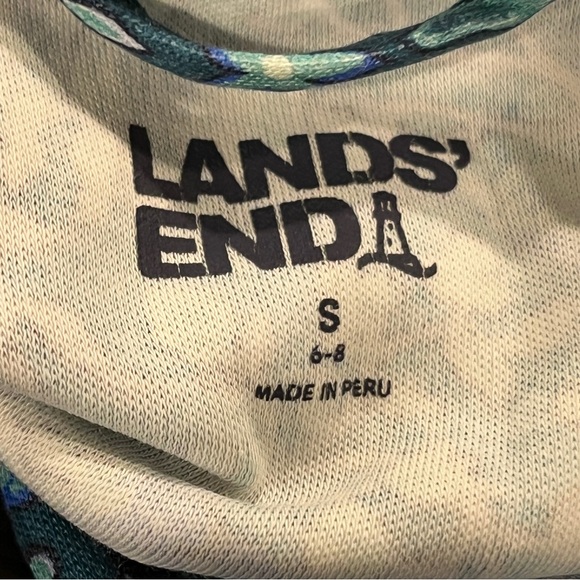 Lands' End long sleeve Floral Blue stretchy casual Dress size small - Picture 7 of 12